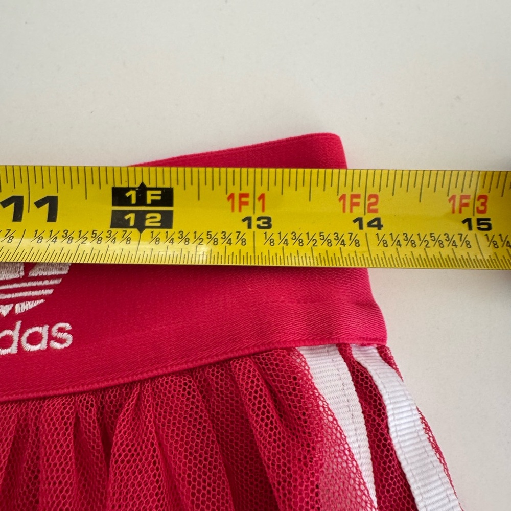 Adidas Red Tulle Maxi Skirt with Signature Side Stripes sz M - Picture 10 of 10